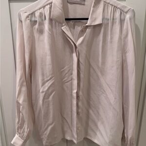 White Everlane 100% Silk Button-Up Blouse